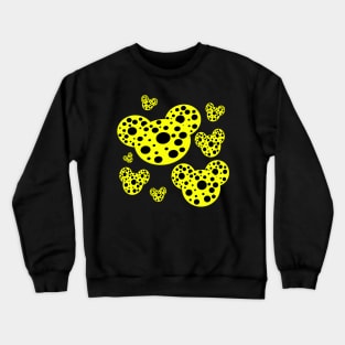 yellow and black polka dot design Crewneck Sweatshirt